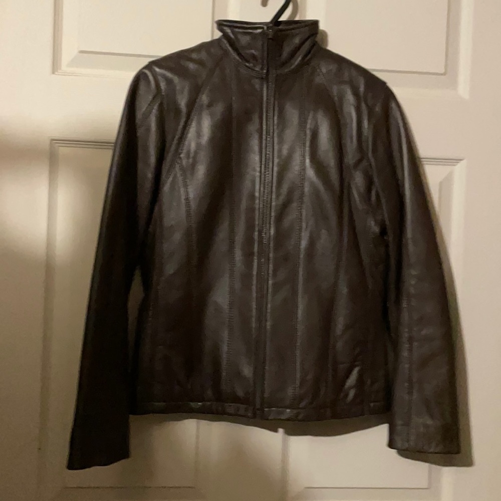Removable liner leather jacket